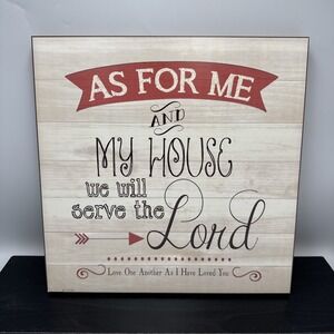 Rustic Home Decor "As for My House, We Will Serve the Lord" - 12x12 Made in USA